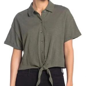 Splendid Anthro Military Olive Green Top Size X-Small NWT